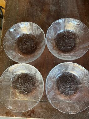 Arcoroc USA Canterbury Glass Floral Bowls - Set of 4